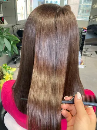 セミロング 髪質改善☺︎縮毛矯正 ふじい まりんのヘアスタイル