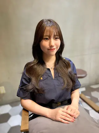 カラー ヘアアレンジ 似合わせ顔まわり カット💛森尾真由美のヘアスタイル