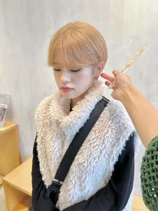 ショート カラー メンズパーマ/フェ ザーパーマ/古川晴輝のヘアスタイル