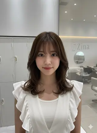 ミディアム 👑人気韓国ヘア👑 髪質改善Zina真鍋のヘアスタイル