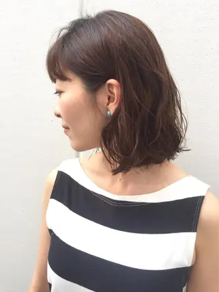 ミディアム パーマ 福地 礼奈のヘアスタイル