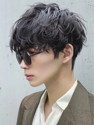 ショート パーマ メンズ ナチュラル×色気パ ーマ 渋谷/マナミのヘアスタイル