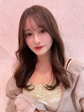 セミロング 新宿/韓国レイヤー/ 顔周りカット松本美晴のヘアスタイル