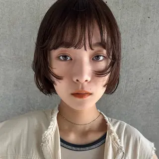 ショート カラー ボブ/レイヤー/ニュ アンスパーマ/小夏のヘアスタイル