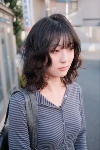 ミディアム パーマ 【お洒落パーマ】 Elme 肥塚康汰郎のヘアスタイル