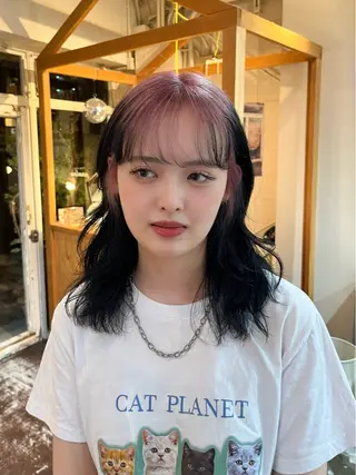 ミディアム カラー chikashitsu所属・Junmi/ﾁｶｼﾂ /堀江のヘアスタイル