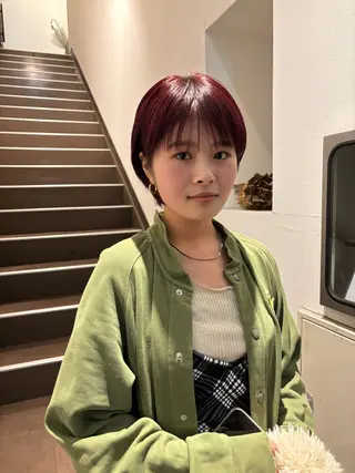 ショート カラー デザインパーマ 藤田和樹のヘアスタイル