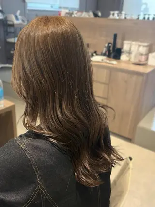 セミロング カラー 韓国/透明感カラー さなのヘアスタイル