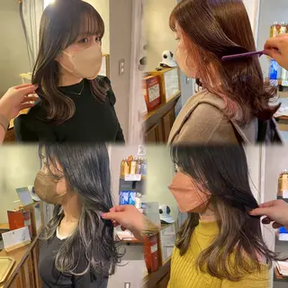 ミディアム perm/color mana🎀🤍のヘアスタイル