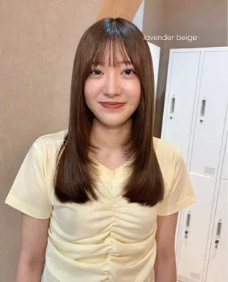 セミロング 似合わせ/ベージュ /レイヤー/りほ🤍のヘアスタイル