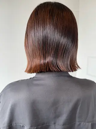 ミディアム 艶カラー🌙縮毛矯正 /ボブ【Reina】のヘアスタイル