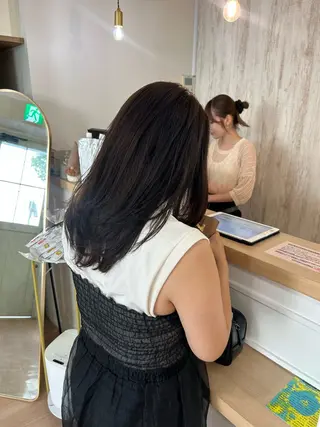 セミロング カラー レイヤーカット/髪質 改善✨/藤田侑花のヘアスタイル