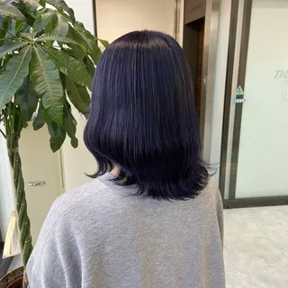 セミロング カラー パーマ ヘアアレンジ 透明感ブリーチカラー 🌈TOMOHIROのヘアスタイル