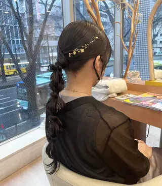 セミロング ヘアアレンジ LUNA🌙韓国ヘア 🌙レイヤーカットのヘアスタイル