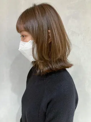 ミディアム カラー パーマ ヘアアレンジ ITbyALBUM 藤沢店のヘアスタイル