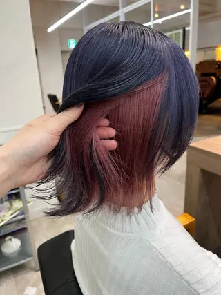 ショート カラー レイヤー🩵透明感 ೀユイ🌙のヘアスタイル