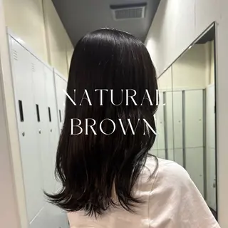 ミディアム カラー ハイトーン/暖色/ 眉/メイク/Rinaのヘアスタイル