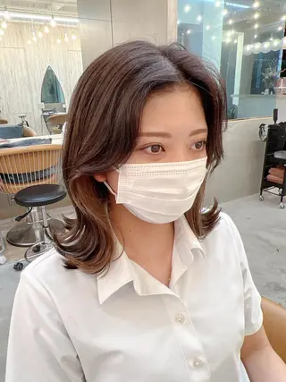 ミディアム 🌷韓国レイヤー/艶 カラー🇰🇷amiのヘアスタイル