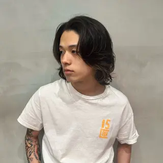 ミディアム パーマ メンズ fifth 安次富　泰雅のヘアスタイル