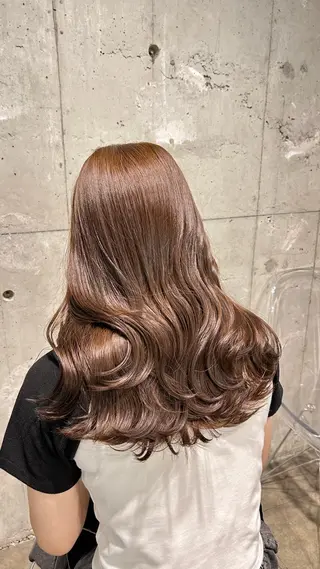 セミロング カラー ヘアアレンジ 💎韓国/ レイヤー カット/ 暖色🫧のヘアスタイル