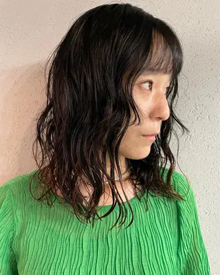 セミロング パーマ 吉田一輝 外国人パーマのヘアスタイル