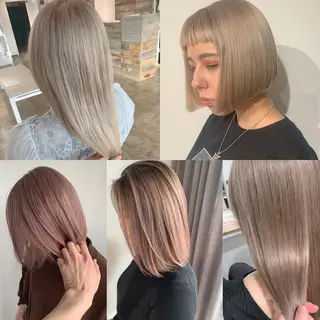 ミディアム カラー ✨艶ブリーチカラー ✨四ノ宮裕己のヘアスタイル