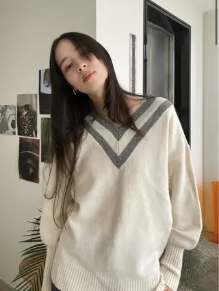 ロング カラー レイヤーカット ボブパーマNo.1のヘアスタイル