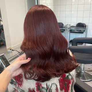 ミディアム 盛れる暖色🎀ガーリ ーヘア🎀きっかのヘアスタイル