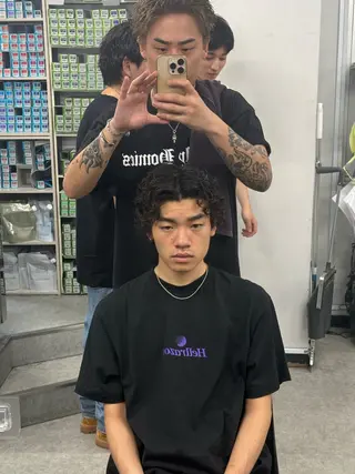 セミロング パーマ メンズ クラシックスタイル 💈鈴木洵誠のヘアスタイル