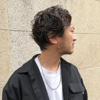 ショート パーマ ヘアアレンジ メンズ BRUNTJET所属・MAEDA MADOKAのヘアスタイル