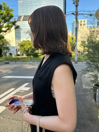 ミディアム カラー Chiho / 梅田 / ボブ/ パーマのヘアスタイル