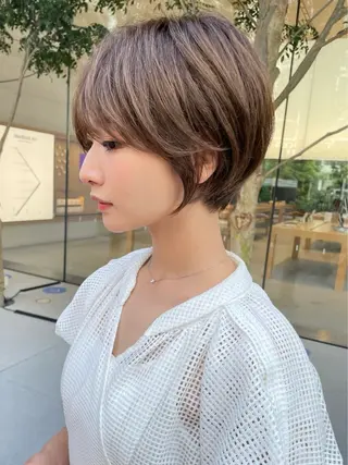 ショート カラー パーマ 平川 一真のヘアスタイル