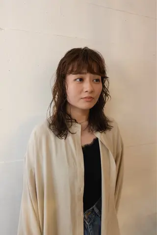 ミディアム カラー パーマ Genta @gegege75のヘアスタイル