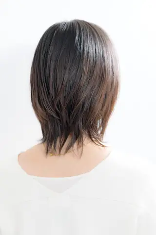 ミディアム カラー スローエイジング/ ダメージレス鈴木慎一のヘアスタイル