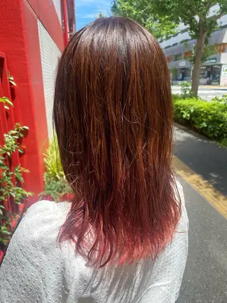 セミロング カラー ✨垢抜け✨3Dカラー 山本美侑のヘアスタイル