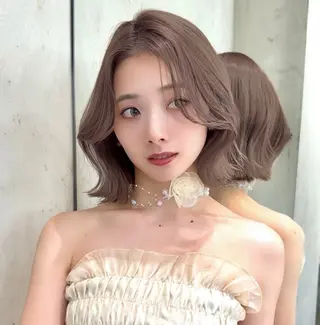 ショート カラー 莉乃/縮毛矯正/髪質 改善/艶カラーのヘアスタイル