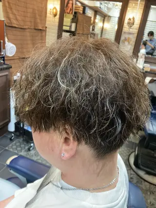 ショート カラー パーマ メンズ ルピナス中田店長 山口大地のヘアスタイル