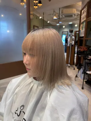 ミディアム 堂面 宙希のヘアスタイル