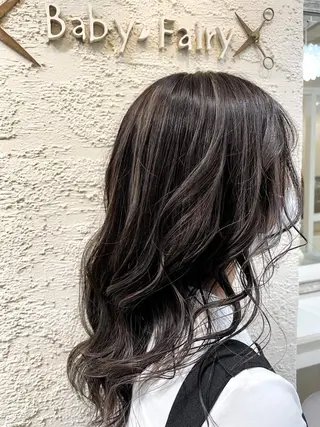 セミロング カラー特化美容師 なかもと たつひろのヘアスタイル