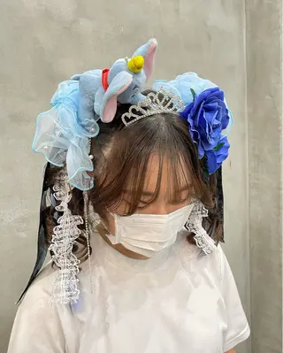 ロング ヘアアレンジ 【ピンク/韓国ヘア/ ヘアセット】亜海のヘアスタイル