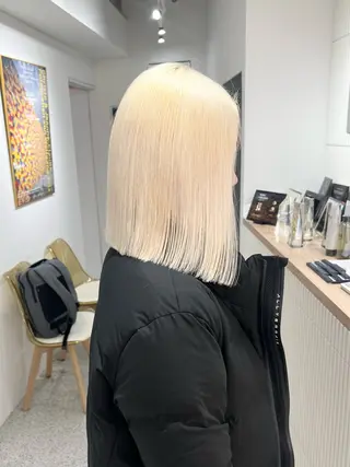 セミロング カラー 🐣栄/ハイトーン カラー/そうた🐣‪のヘアスタイル