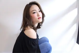 ミディアム カラー パーマ Freez狭間 裕美のヘアスタイル