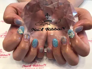 ネイル ネイルリボン 受付スタッフのネイルデザイン