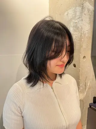 ミディアム ano @anomukuiのヘアスタイル