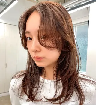 ロング カラー 韓国レイヤー　船橋 徒歩5分/小川友美のヘアスタイル