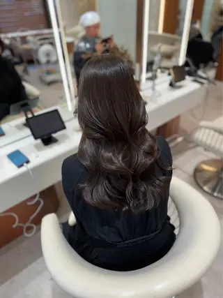 セミロング カラー 渋谷/韓国レイヤー/ 艶カラー/nanoのヘアスタイル