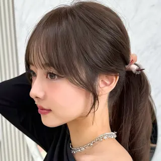 セミロング 似合わせレイヤー/ 透明感カラーのヘアスタイル