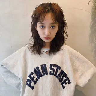 ミディアム カラー honoka ikegamiのヘアスタイル