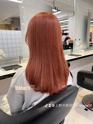 ミディアム カラー ヘアアレンジ 💕上野美容師☁ ブリーチ💖サワのヘアスタイル