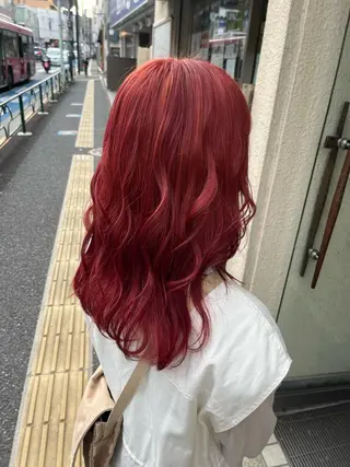 ロング カラー 艶髪/ハイトーン/ ヘアセット/モエノのヘアスタイル